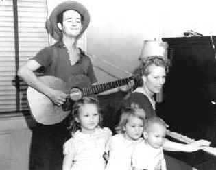 Woody Guthrie with Mary and Children