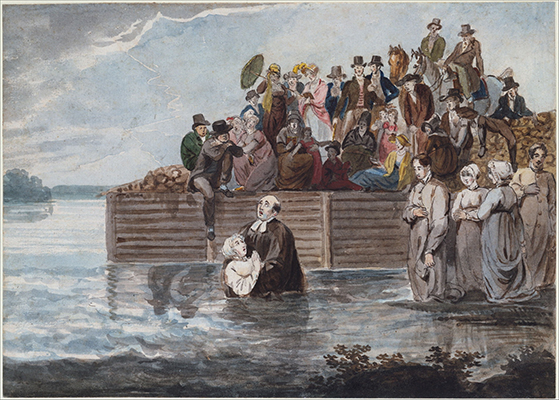 A Philadelphia Anabaptist Immersion during a Storm by Pavel Petrovich Svinin (1811)
