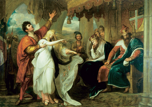 Ophelia and Laertes, by Benjamin West, 1792
