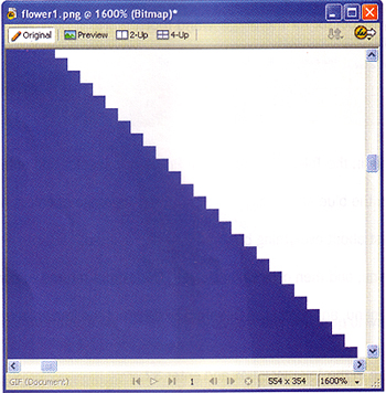 Stair-step effect on a diagonal line