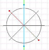 Circle with four intersecting lines
