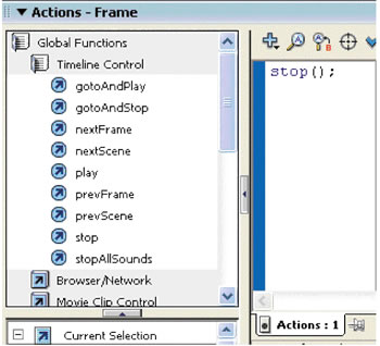 Creating a stop action