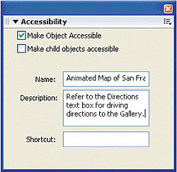 Map accessibility settings